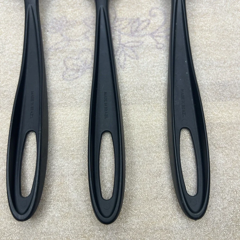 Tramontina Black Kitchen Utensils - Spatula, Spoon, Pasta Spoon- Great Condition